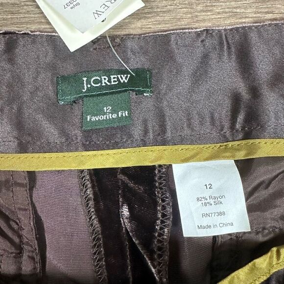 J Crew Women’s Size 12 Favorite Fit Wide Leg Pants Black Velvet Soft Stretch NWT - Picture 7 of 9